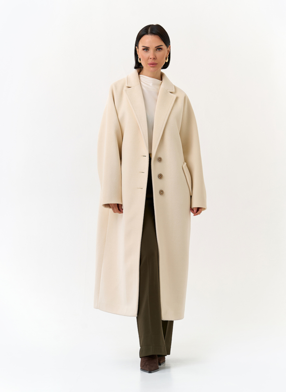 Женское свободное пальто с поясом