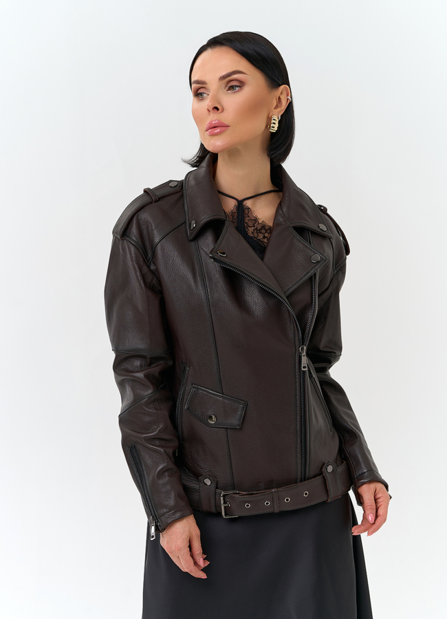 Женская косуха из натуральной кожи модель № 32737 универмаг малина