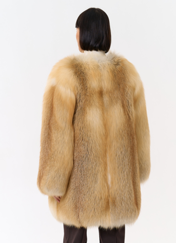 Шуба из рыжей лисы