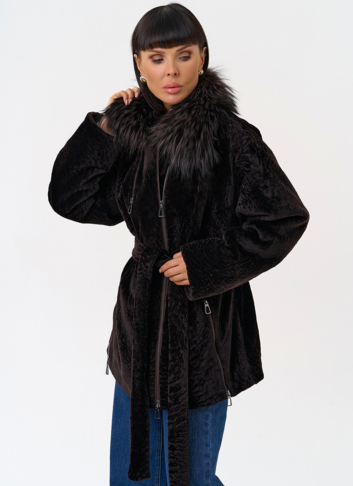 Дубленка натуральная с воротником из меха лисы
