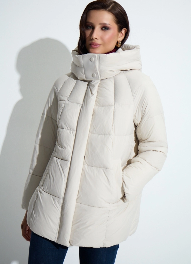 Женский пуховик с капюшоном модель № 33751 универмаг малина фото
