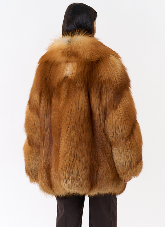 Шуба из рыжей лисы