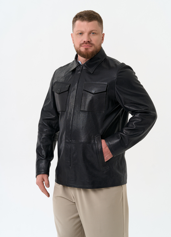 Мужская куртка из натуральной кожи модель № 32861 универмаг малина