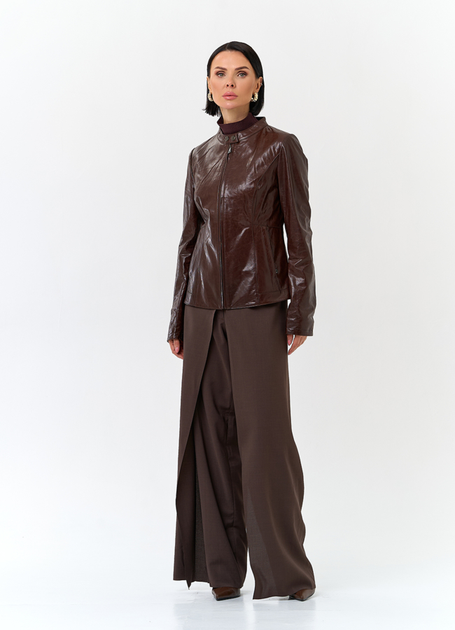 Женская куртка из натуральной кожи модель № 32741 в рассрочку