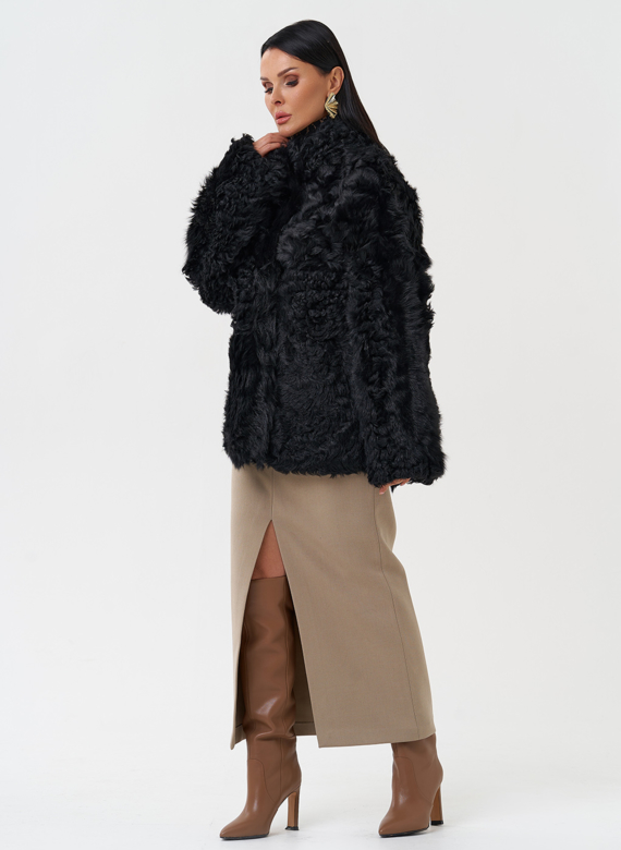 Женская двухсторонняя натуральная дубленка