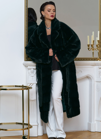 Зеленая шуба из норки