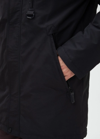 Мужской пуховик с капюшоном из меха енота фото