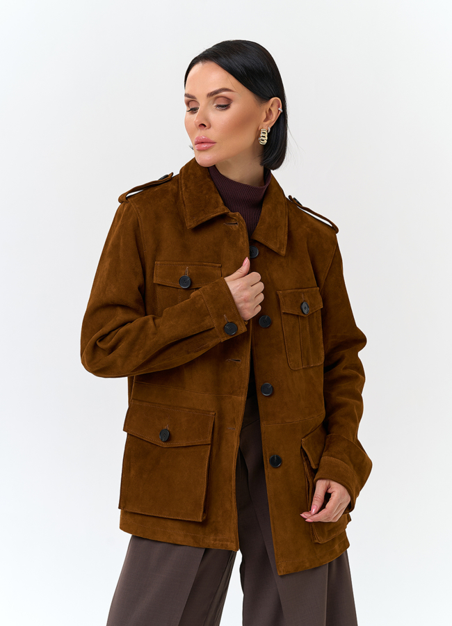 Куртка - сафари женская из натуральной замши модель № 29922 универмаг малина