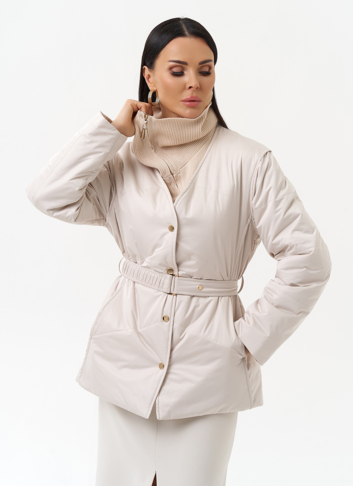 Женская утепленная куртка с поясом