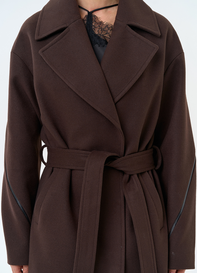 Женское пальто с английским воротником модель № 32819 универмаг малина