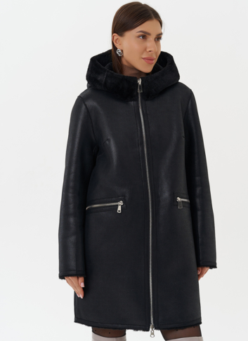 Двухсторонняя дубленка из эко кожи