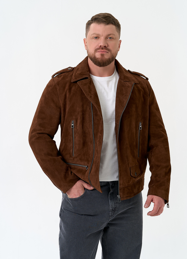 Мужская куртка из натуральной замши модель № 32742 универмаг малина