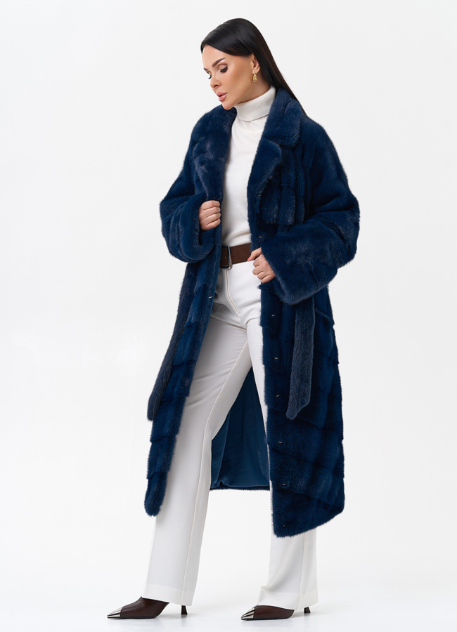 Длинная шуба с английским воротником модель № 26644 универмаг малина
