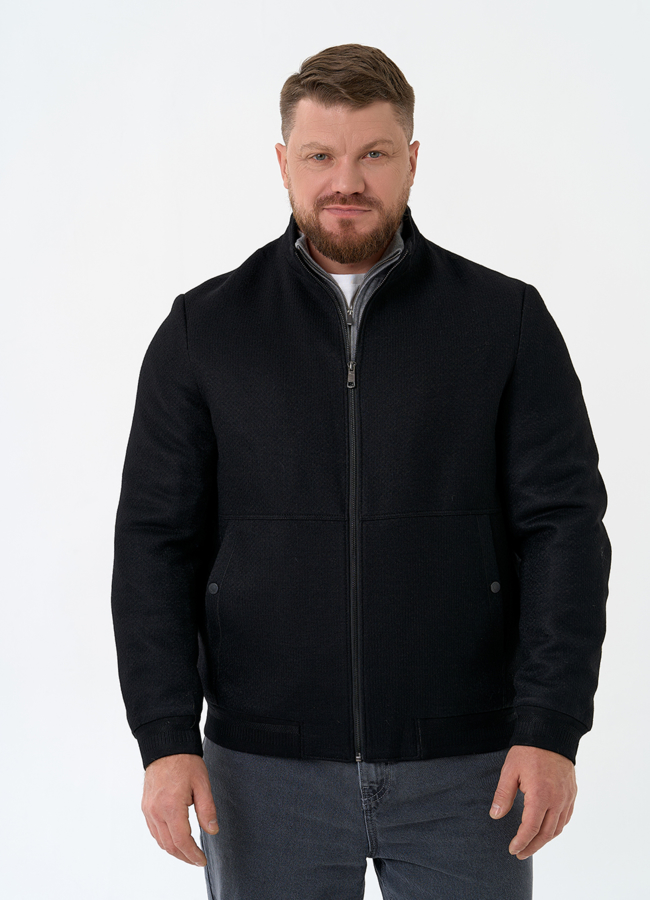 Мужское укороченное пальто модель № 32895 меха малина