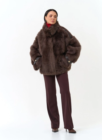 Женская дубленка с воротником стойкой фото
