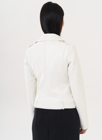 Куртка из эко кожи белого цвета