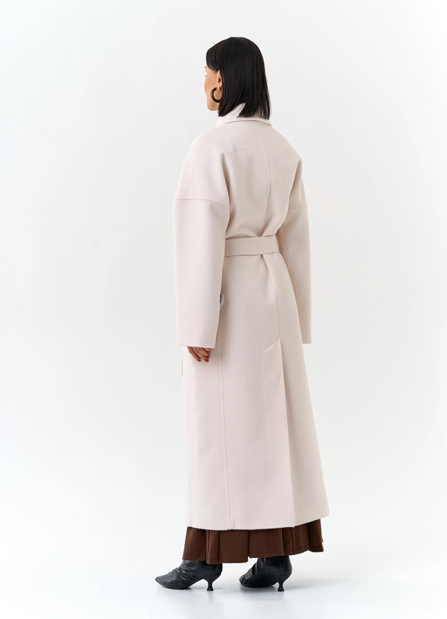 фото Женское пальто с воротником шаль модель № 32726