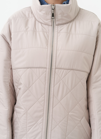 Женская двухсторонняя куртка с воротником стойкой