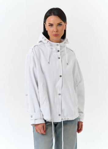 Женская джинсовая куртка с капюшоном