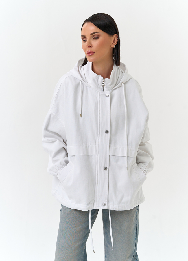 Женская джинсовая куртка с капюшоном модель № 33126 универмаг малина