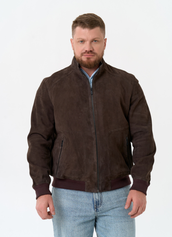 Мужская куртка бомбер из натуральной замши